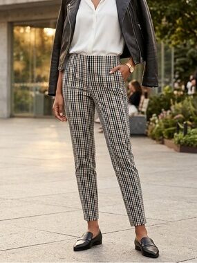 a new day Black & White Checked Slim Ankle Pants